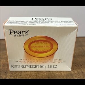 Pears Transparent Soap | 3.53 oz | Pure & Gentle | Vegan New in Box Cl